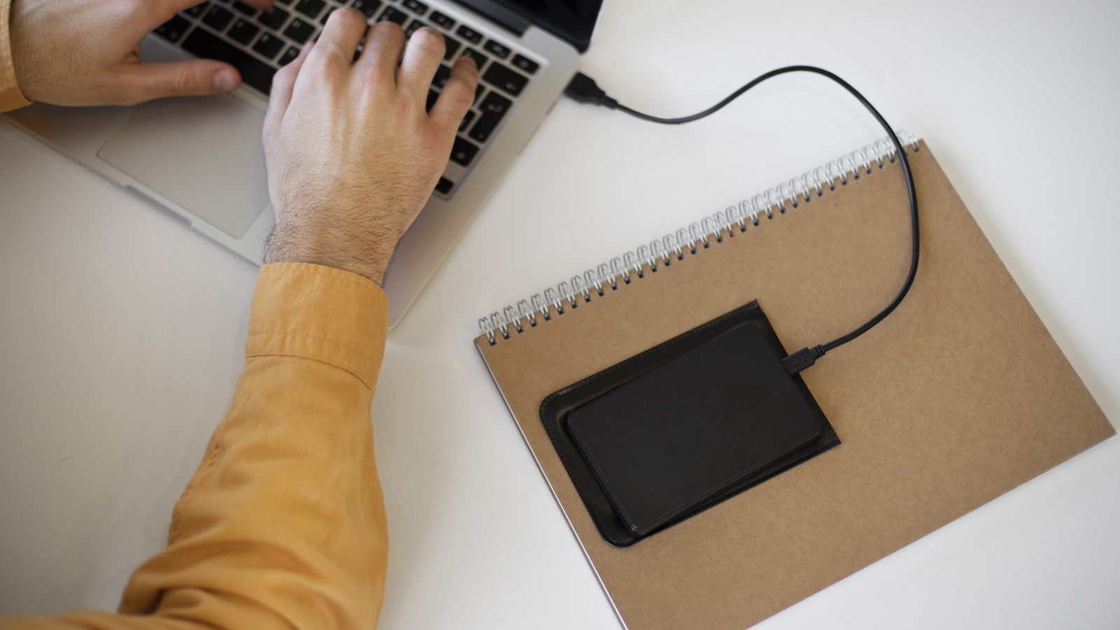 Man using external storage used