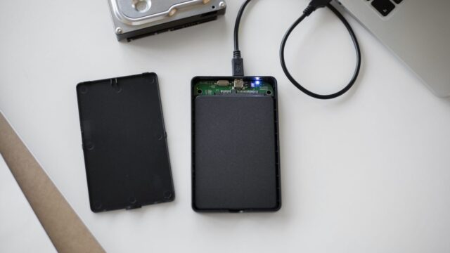 Man using external storage used