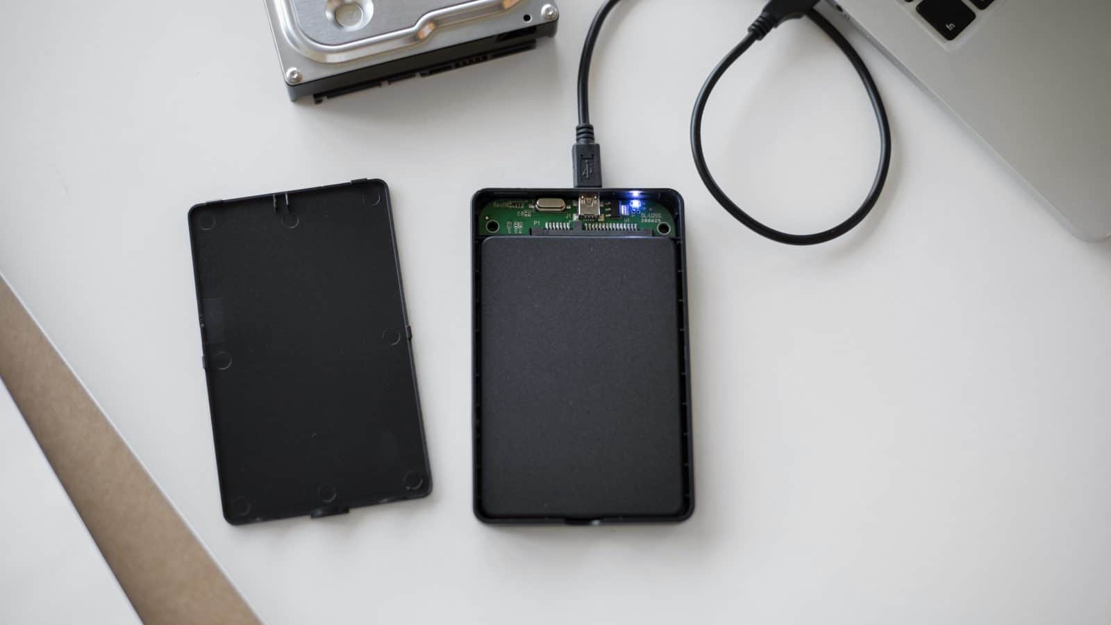 Man using external storage used