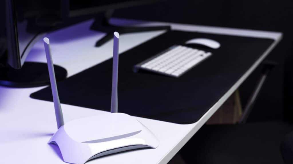 Wifi router on a table smart connection