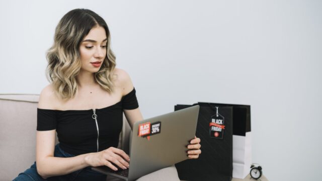 Young online customer for black friday promotions