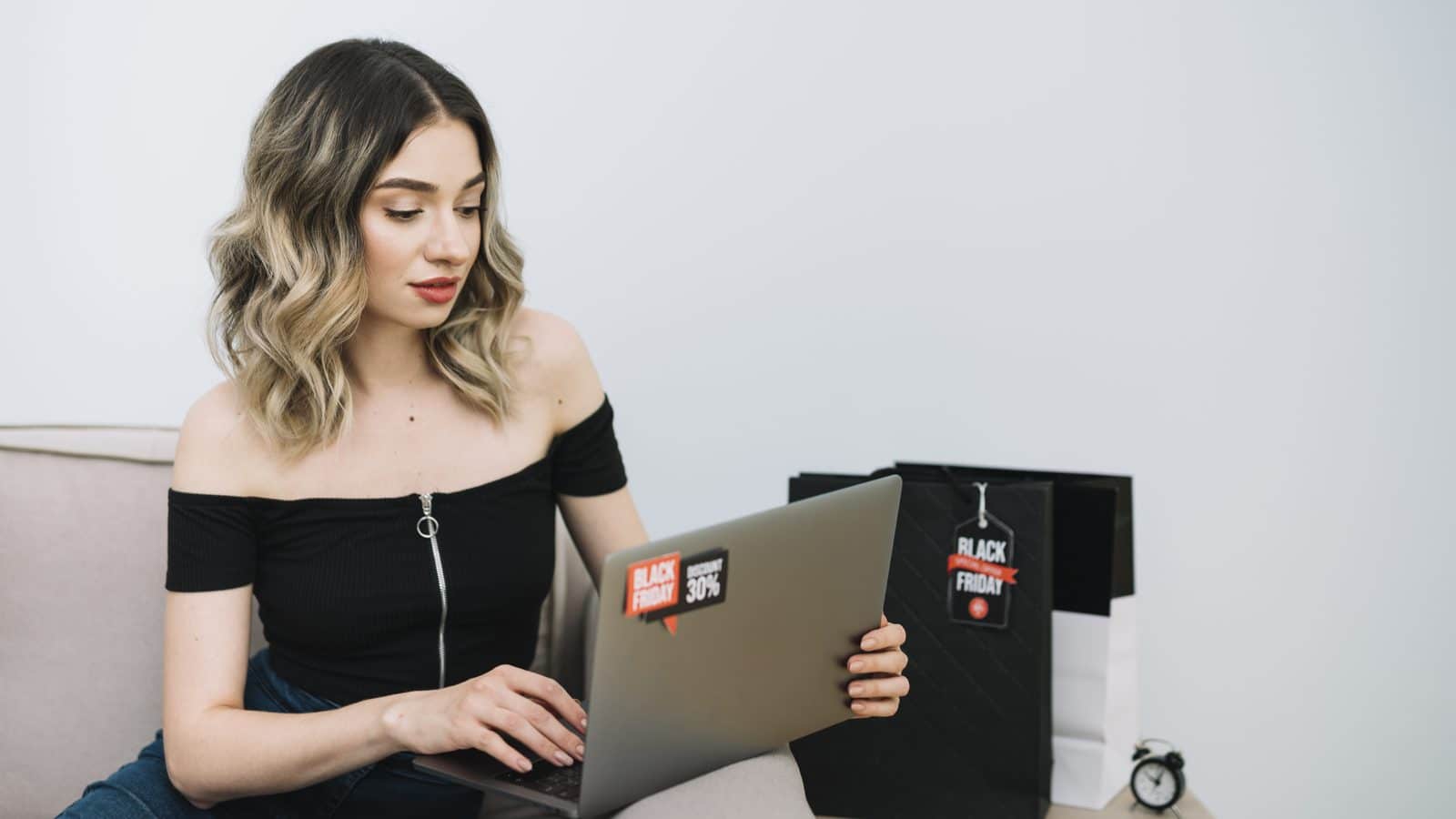 Young online customer for black friday promotions